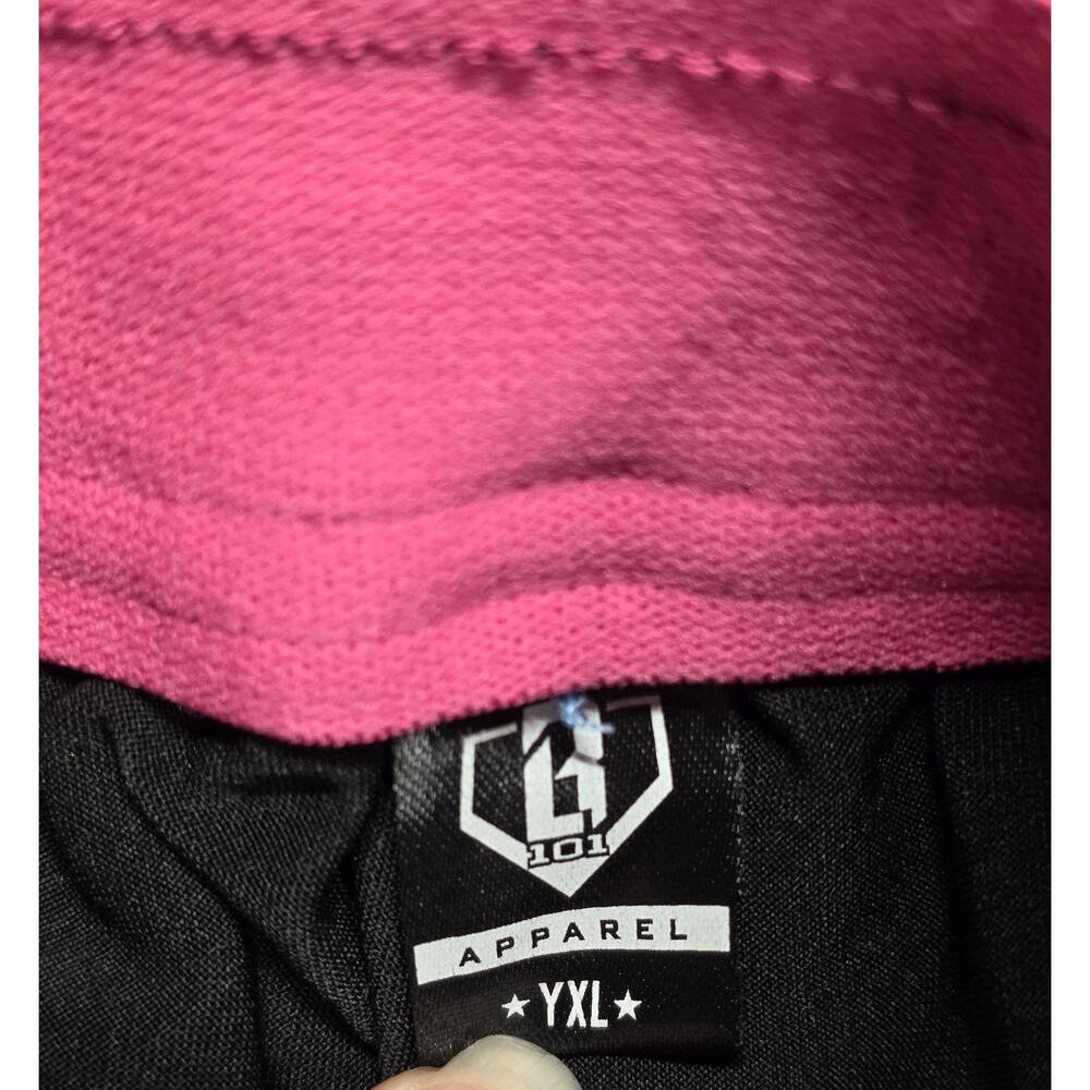 Kids Light Blue Athletic Shorts with Pink Logo - Picture 5 of 11